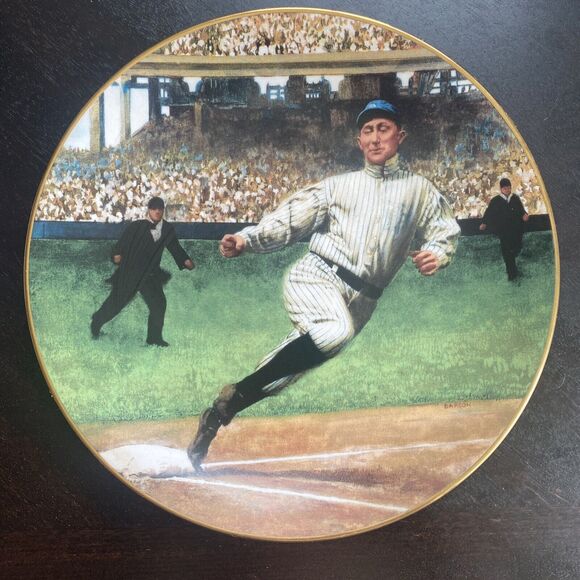 DELPHI TY COBB: THE GEORGIA PEACH LARGE 8" PLATE BRADFORD EXCHANGE - Picture 1 of 6